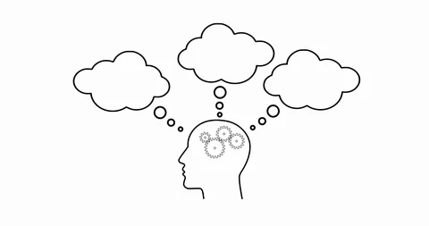 Gears in the head Animation with callouts Stock Footage 108869527
