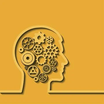 Gears in head Stock Illustration