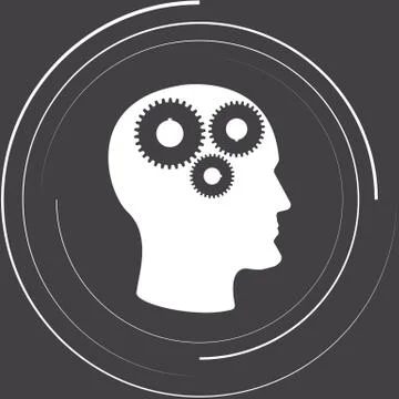 Gears in the head Stock Illustration