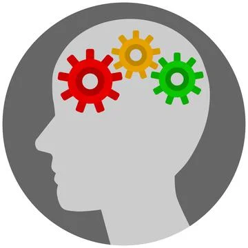 Gears in the head Stock Illustration