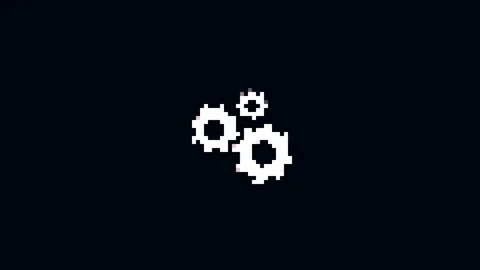 Gears icon glitch animation. Video stock 169151126