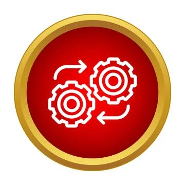 Gears icon illustrating process, operations, and settings Stock Illustration