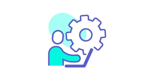 Gears Icon Interaction Stock Footage 336061744