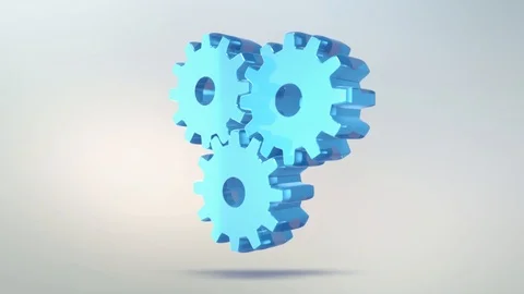 Gears icon is made of glass. Translucent rotating gears sign Stock Footage 86825248