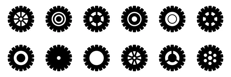 Gears icon set collection. Vector illustration on a white background. Stock Illustration