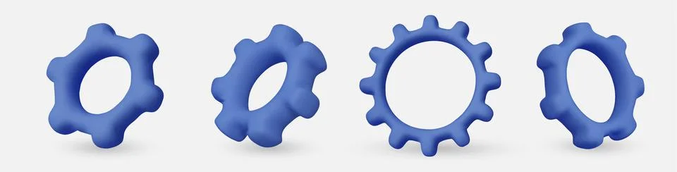 Gears icon set, perfect for engineering, mechanics, teamwork, process management Illustrazione stock