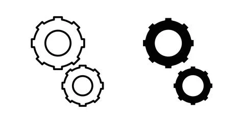 Gears icon symbol. Flat Vector illustration Stock Illustration