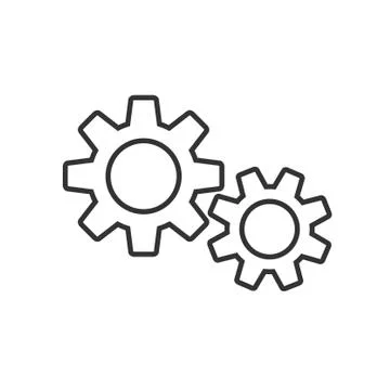 Gears icon, symbol of work, development vector Illustrazione stock