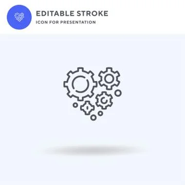 Gears icon vector, filled flat sign, solid pictogram isolated on white, logo  Illustrazione stock