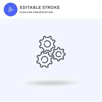 Gears icon vector, filled flat sign, solid pictogram isolated on white, logo 스톡 일러스트