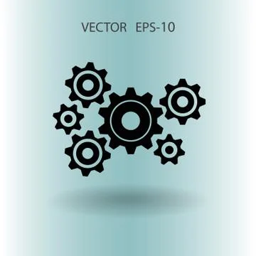 Gears icon. vector illustration Ilustração Stock