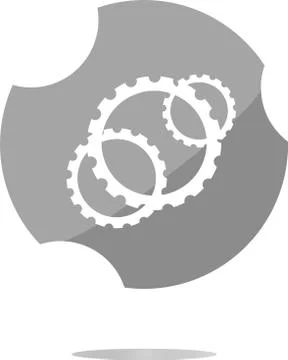 Gears icon web button isolated on a white background Ilustración de archivo