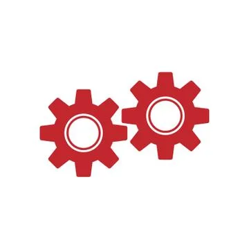 Gears icon, working symbol, flat isolated vector Stock Illustration