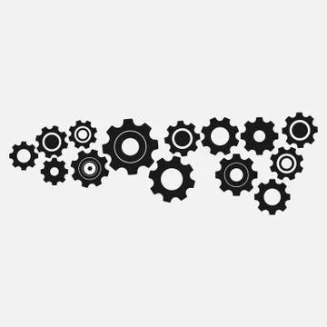 Gears icons on white background. Vector illustration. Stock Illustration