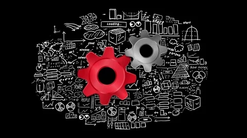 Gears on infographics background Stock Footage 106719452