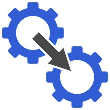 Gears Integration Vector Icon Flat Illustration Stock Illustration
