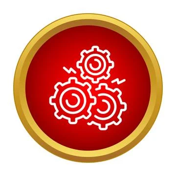 Gears interacting for a complex system mechanism process Illustration