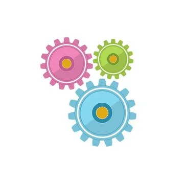 Gears Isolated on White 스톡 일러스트