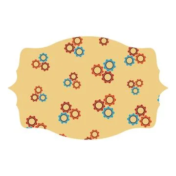 Gears label frame Stock-Illustration