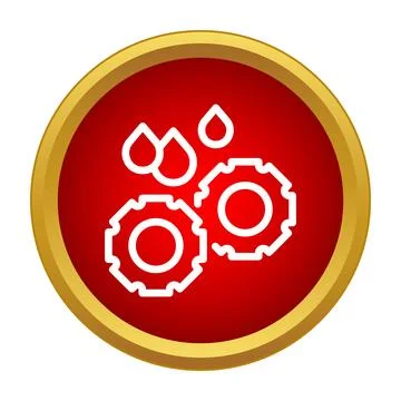 Gears lubrication and maintenance vector icon concept Stock Illustration