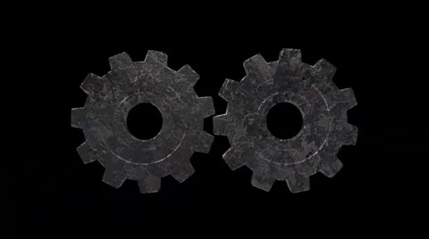 Gears Machine With Alpha Stock Footage 26831519