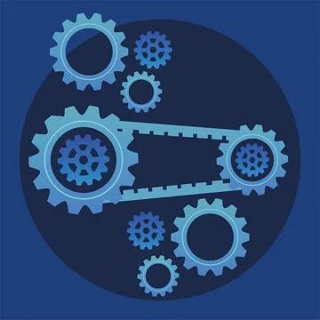 Gears machine engineering Stock Illustration