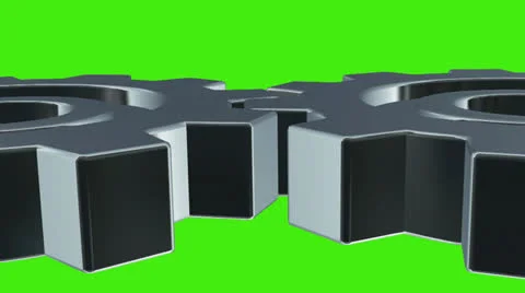 Gears Machine on Green Screen Stock Footage 26831289