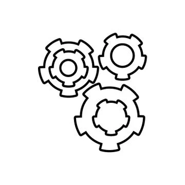 Gears machine isolated icon Illustrazione stock