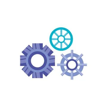Gears machine isolated icon Stock Illustration