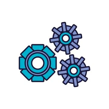 Gears machine isolated icon Stock Illustration