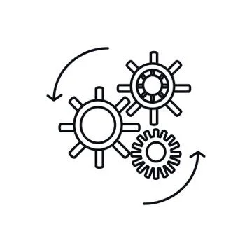 Gears machine isolated icon 스톡 일러스트
