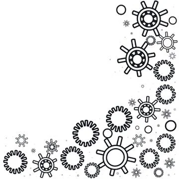Gears machine isolated icon Stock Illustration