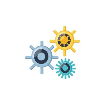 Gears machine isolated icon Stock Illustration