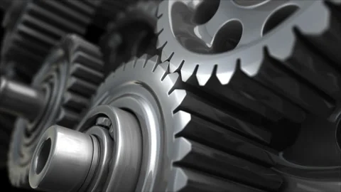 Gears Macro Work - 3D Rendering Stock Footage 104023650