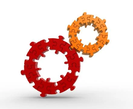Gears made of puzzle. Stock Illustration