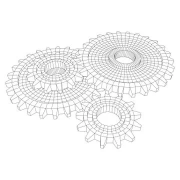 Gears. Mechanical technology machine concept Stock Illustration