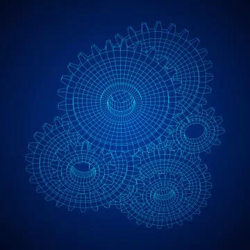 Gears. Mechanical technology machine concept Stock Illustration
