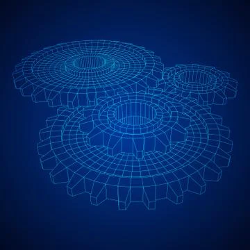 Gears. Mechanical technology machine concept Stock Illustration