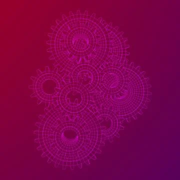 Gears. Mechanical technology machine concept Stock Illustration