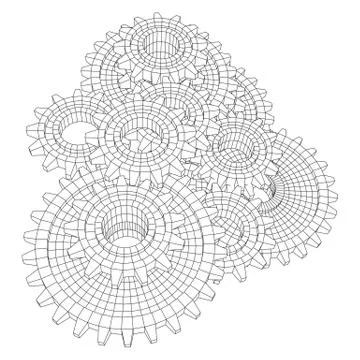 Gears. Mechanical technology machine concept Stock Illustration
