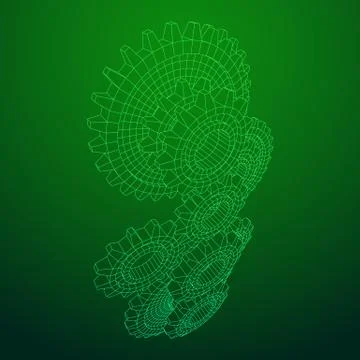 Gears. Mechanical technology machine concept Illustrazione stock