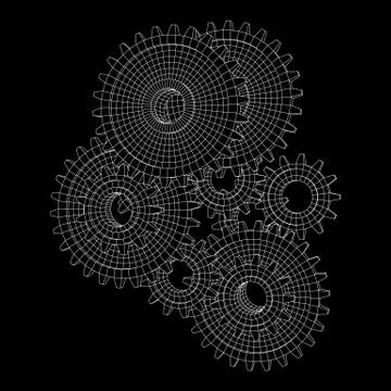 Gears. Mechanical technology machine concept Stock Illustration