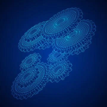 Gears. Mechanical technology machine concept Stock Illustration