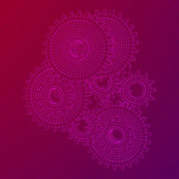 Gears. Mechanical technology machine concept Stock Illustration