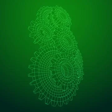 Gears. Mechanical technology machine concept Stock Illustration