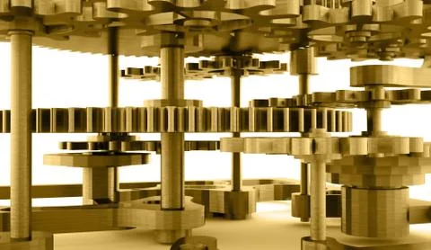 Gears mechanism concept Illustrazione stock