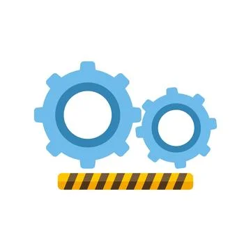 Gears mechanism under construction, system in progress Illustrazione stock