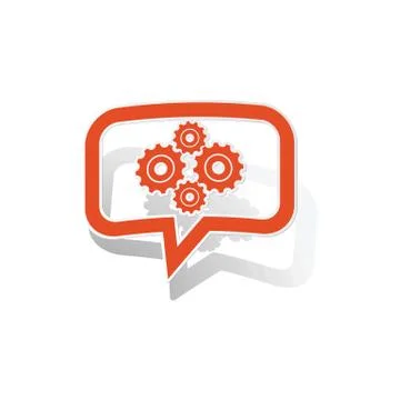 Gears message sticker, orange Stock Illustration