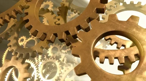 Gears in Motion - Closeup Stock Footage 8601445