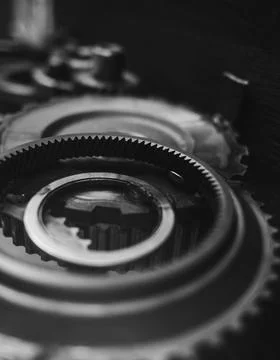 Gears in the motor Stock Photos